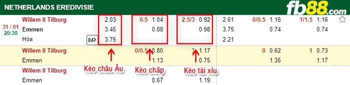 fb88-kèo chấp Willem vs Emmen