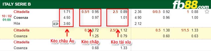 fb88-kèo chấp Cittadella vs Cosenza