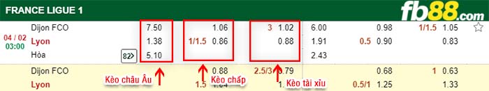 fb88-kèo chấp Dijon vs Lyon