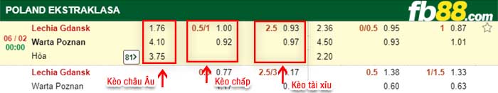 fb88-kèo chấp Lechia Gdansk vs Warta Poznan