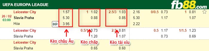 fb88-kèo chấp Leicester vs Slavia Praha