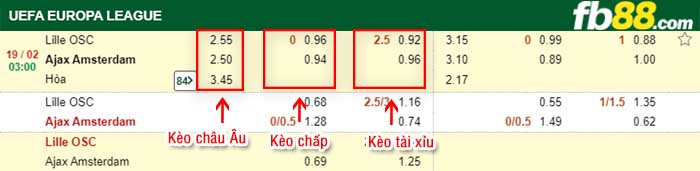 fb88-kèo chấp Lille vs Ajax