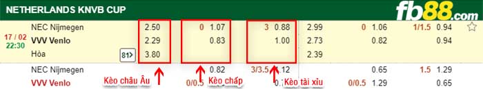 fb88-kèo chấp N.E.C. Nijmegen vs Venlo