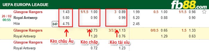 fb88-kèo chấp Rangers vs Royal Antwerp
