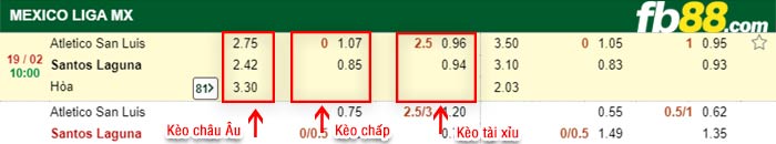 fb88-kèo chấp San Luis vs Santos Laguna