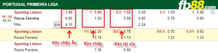 fb88-kèo chấp Sporting Lisbon vs Pacos Ferreira