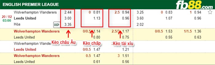 fb88-kèo chấp Wolves vs Leeds