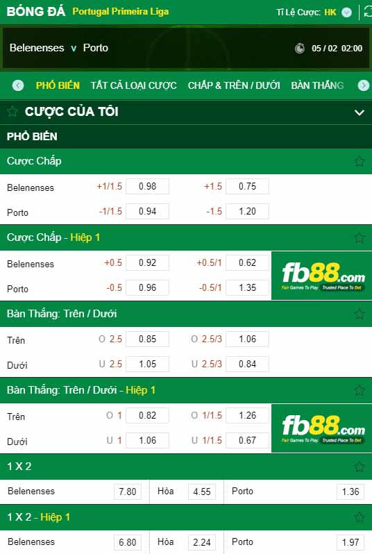 fb88-kèo nhà cái Belenenses vs Porto