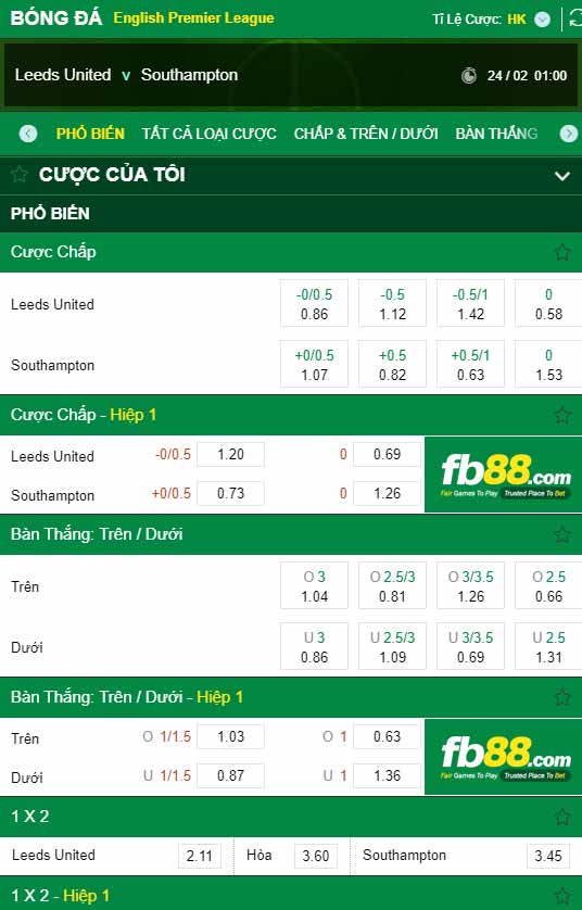 fb88-kèo nhà cái Leeds vs Southampton