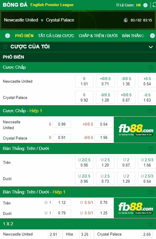 fb88-kèo nhà cái Newcastle vs Crystal Palace
