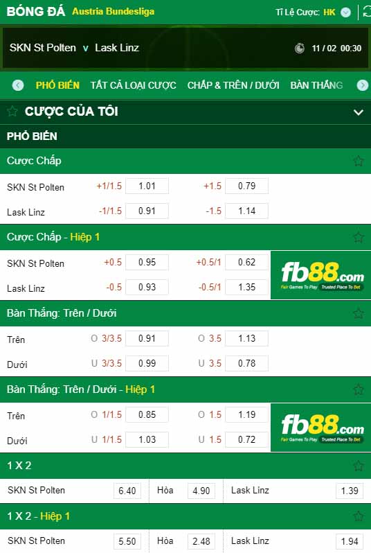 fb88-kèo nhà cái St.Polten vs LASK Linz