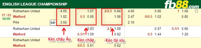 fb88-kèo chấp Rotherham vs Watford