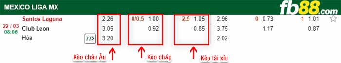 fb88-kèo chấp Santos Laguna vs Club Leon