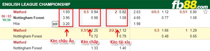 fb88-kèo chấp Watford vs Nottingham
