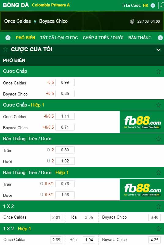 fb88-kèo nhà cái Once Caldas vs Boyaca Chico