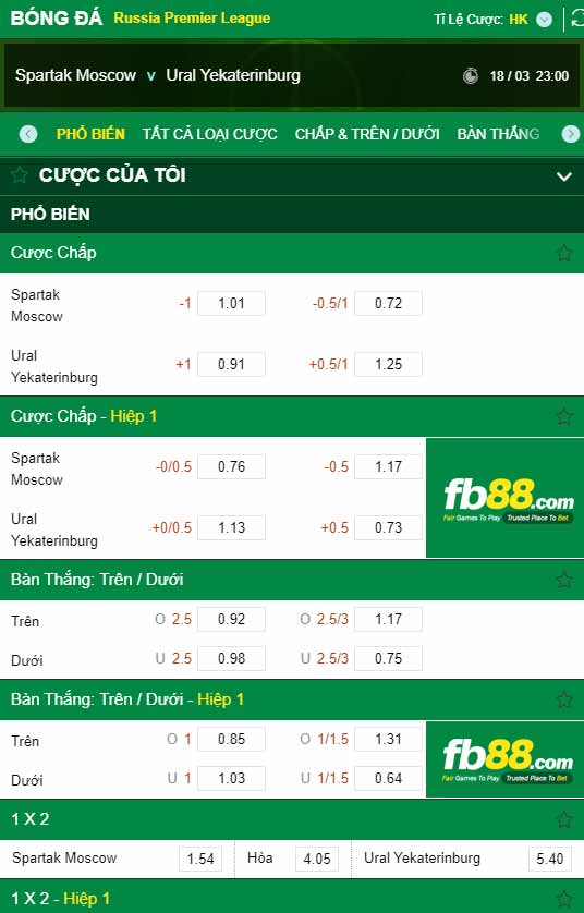fb88-kèo nhà cái Spartak Moscow vs FC Ural