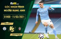fb88-phong độ thi đấu Man City vs Southampton