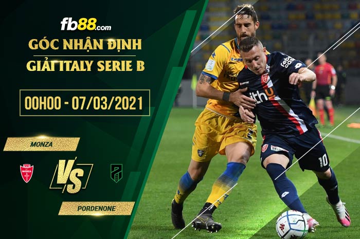 fb88-phong độ thi đấu Monza vs Pordenone