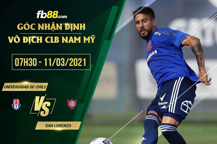 fb88-phong độ thi đấu Universidad de Chile vs San Lorenzo