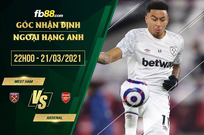 fb88-phong độ thi đấu West Ham vs Arsenal