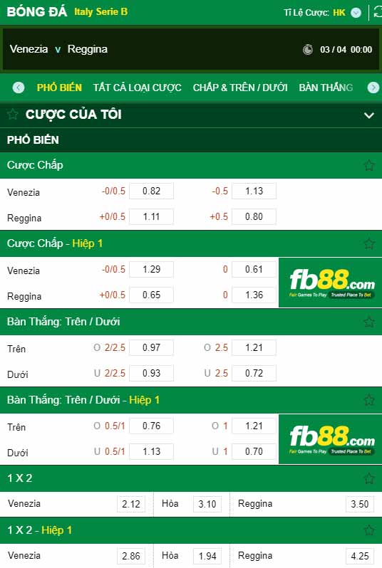 fb88-kèo nhà cái Venezia vs Reggina
