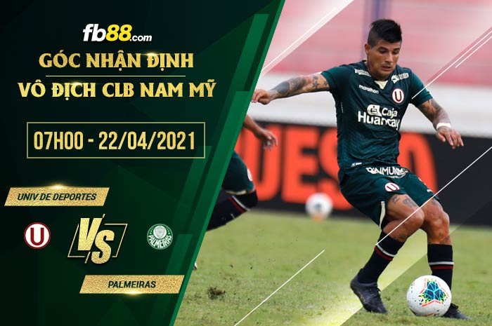 fb88-soi kèo Univ de Deportes vs Palmeiras