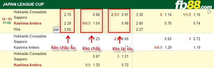 fb88-bảng kèo trận đấu Consadole Sapporo vs Kashima Antlers