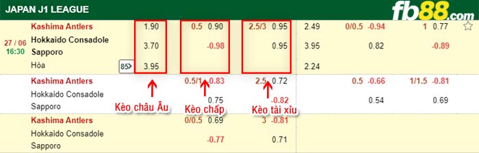 fb88-bảng kèo trận đấu Kashima Antlers vs Consadole Sapporo