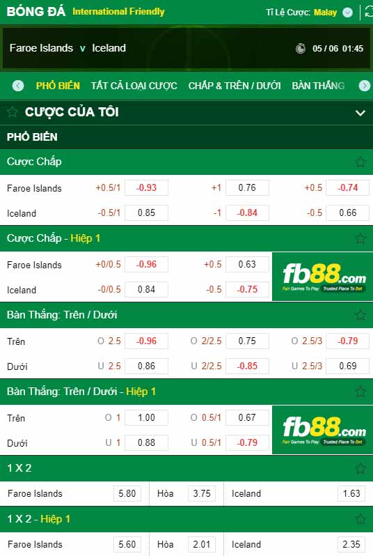 fb88-chi tiết kèo trận đấu Dao Faroe vs Iceland