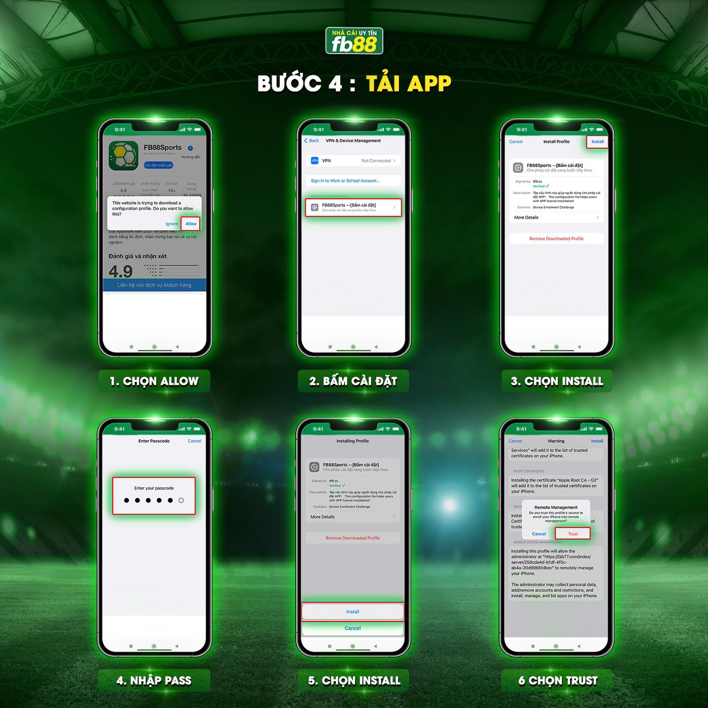 Bước 4 Tải App FB88 Về Iphone