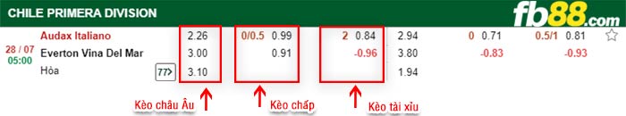fb88-bảng kèo trận đấu Audax Italiano vs Everton