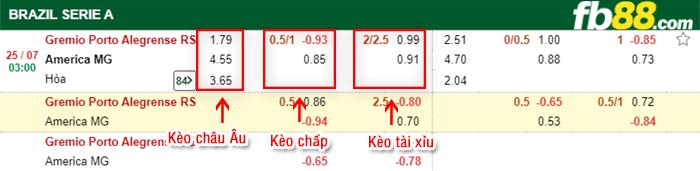 fb88-bảng kèo trận đấu Gremio vs America MG