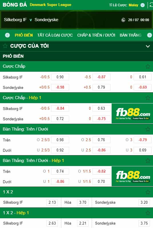fb88-chi tiết kèo trận đấu Silkeborg vs Sonderjyske