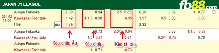 fb88-bảng kèo trận đấu Avispa Fukuoka vs Kawasaki Frontale