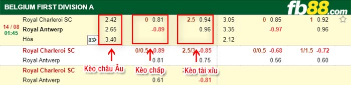 fb88-bảng kèo trận đấu Charleroi vs Royal Antwerp