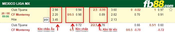 fb88-bảng kèo trận đấu Club Tijuana vs Monterrey