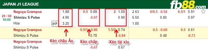 fb88-bảng kèo trận đấu Nagoya Grampus vs Shimizu S-Pulse