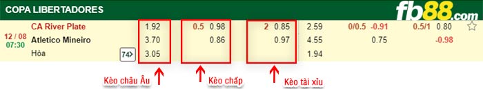 fb88-bảng kèo trận đấu River Plate vs Atletico Mineiro