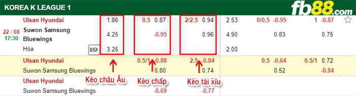 fb88-bảng kèo trận đấu Ulsan vs Suwon Bluewings