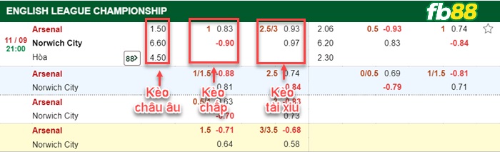 Fb88 bảng kèo trận đấu Arsenal vs Norwich