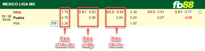 Fb88 bảng kèo trận đấu Atlas vs Puebla