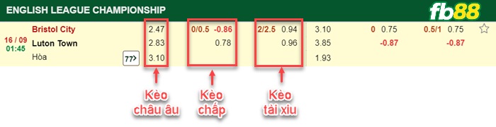 Fb88 bảng kèo trận đấu Bristol City vs Luton