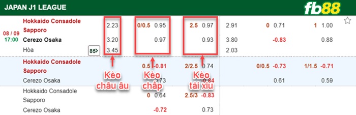 Fb88 bảng kèo trận đấu Consadole Sapporo vs Cerezo Osaka