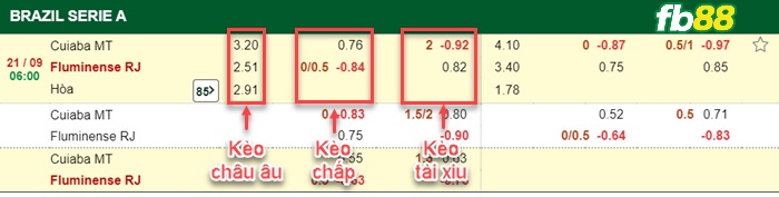 Fb88 bảng kèo trận đấu Cuiaba vs Fluminense