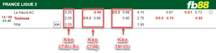 Fb88 bảng kèo trận đấu Le Havre vs Toulouse