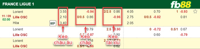 Fb88 bảng kèo trận đấu Lorient vs Lille