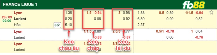 Fb88 bảng kèo trận đấu Lyon vs Lorient