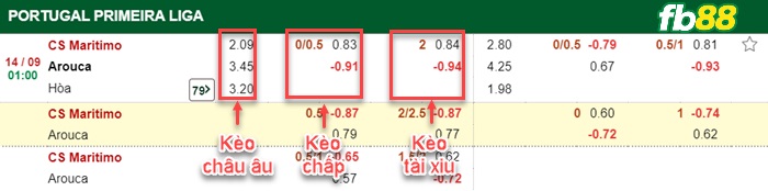 Fb88 bảng kèo trận đấu Maritimo vs Arouca