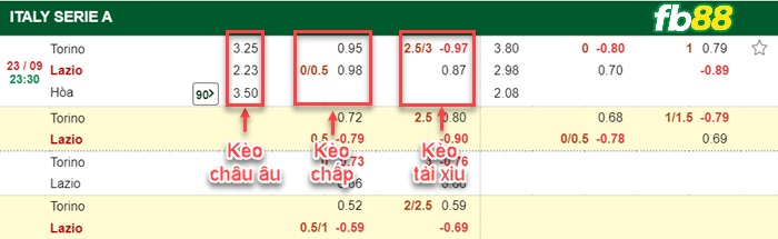 Fb88 bảng kèo trận đấu Torino vs Lazio