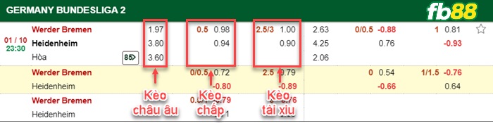 Fb88 bảng kèo trận đấu Werder Bremen vs Heidenheim
